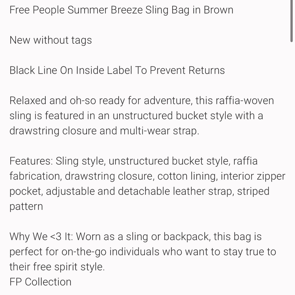 Free People Raffia Drawstring Backpack - Brown, Tan, Purple - Picture 10 of 11